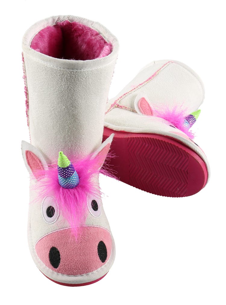 LazyOne Girls Unicorn Toasty Toez Slippers image 1